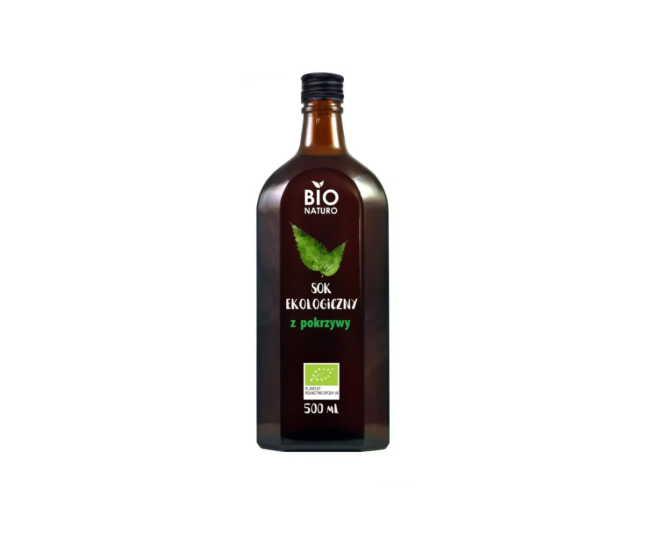 Sok z liści pokrzywy 100 % Eko 500 ml -Bio Naturo