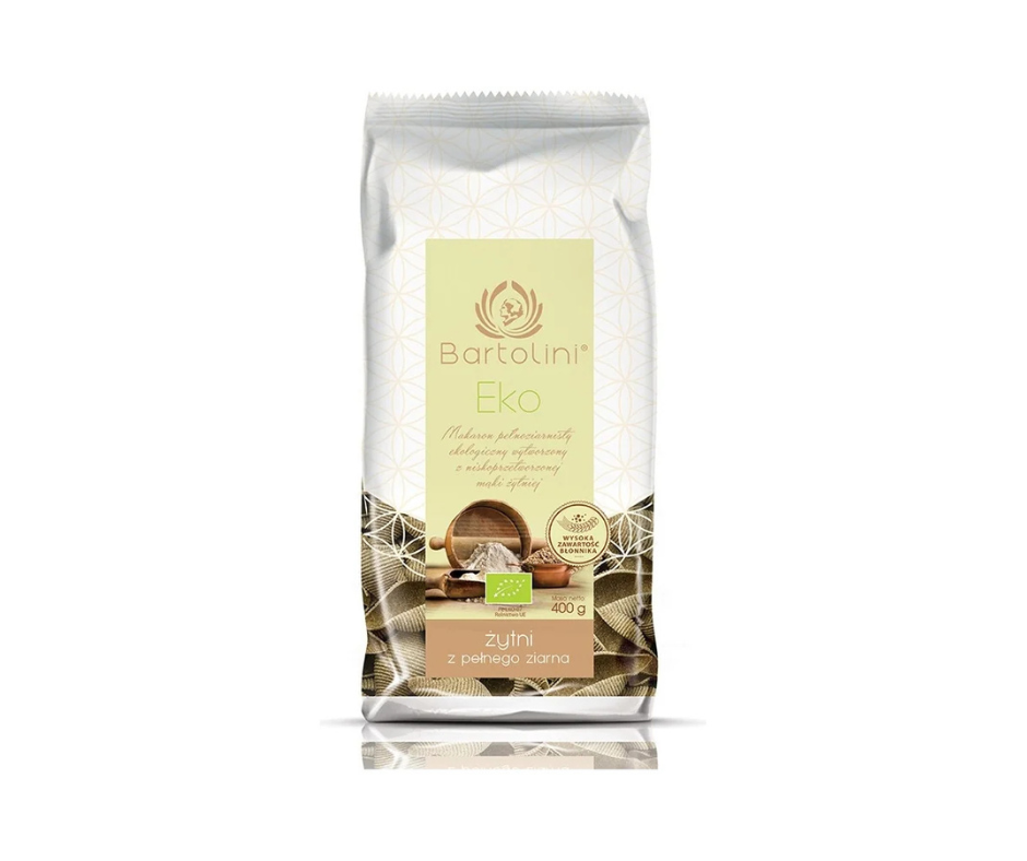 Makaron żytni razowy muszle 400g- Bartolini Bio