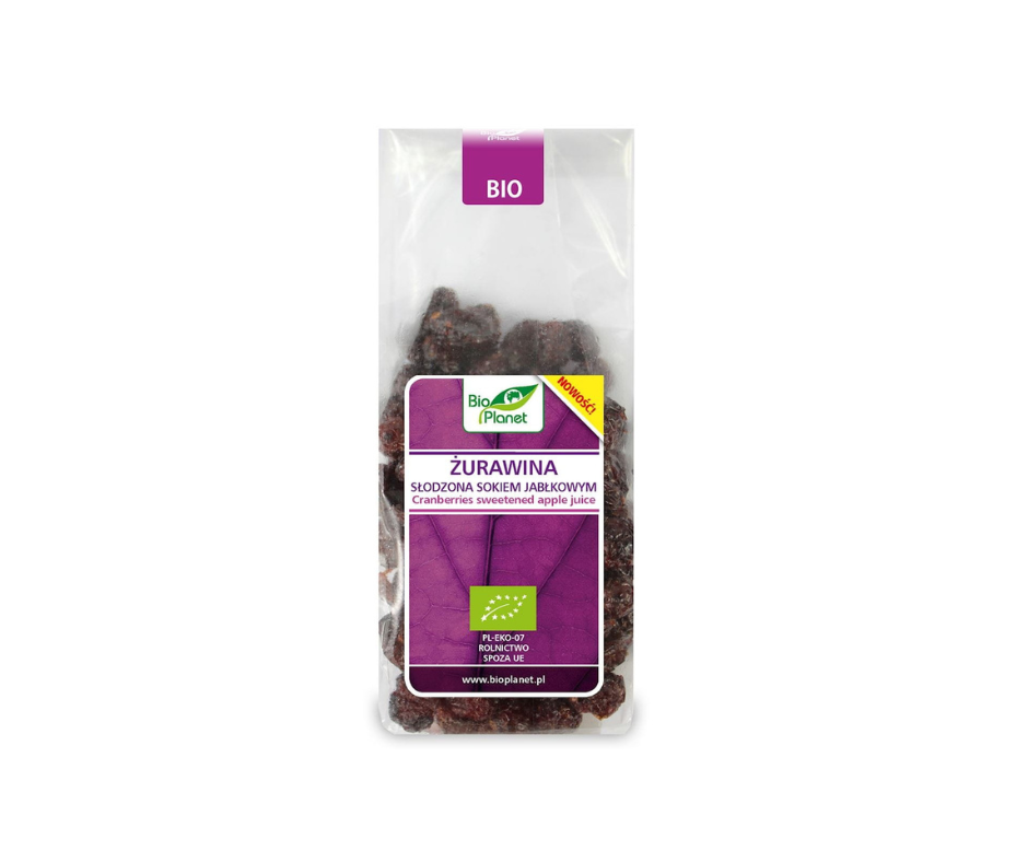 Żurawina suszona słodzona sokiem jabłkowym 100 g - Bio Planet