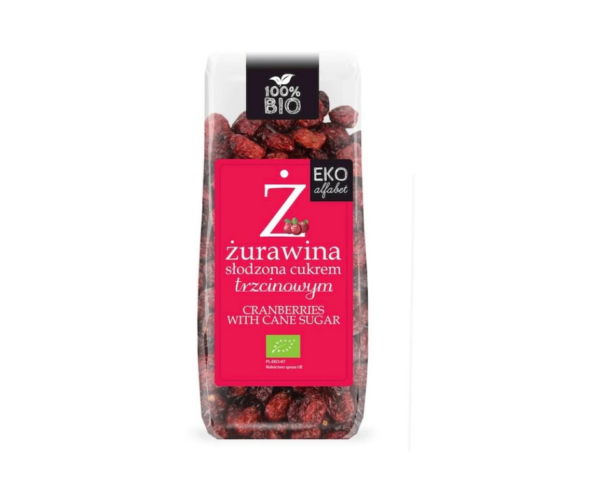 Żurawina słodzona cukrem trzcinowym 100 g  - Eko Alfabet