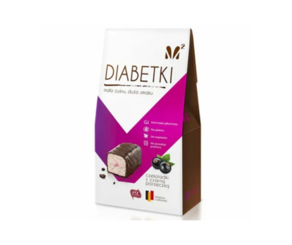 Czekoladki Diabetki Czarna Porzeczka 100 g - Alma Bonbons