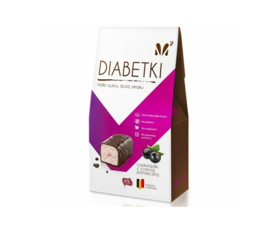 Czekoladki Diabetki Czarna Porzeczka 100 g - Alma Bonbons