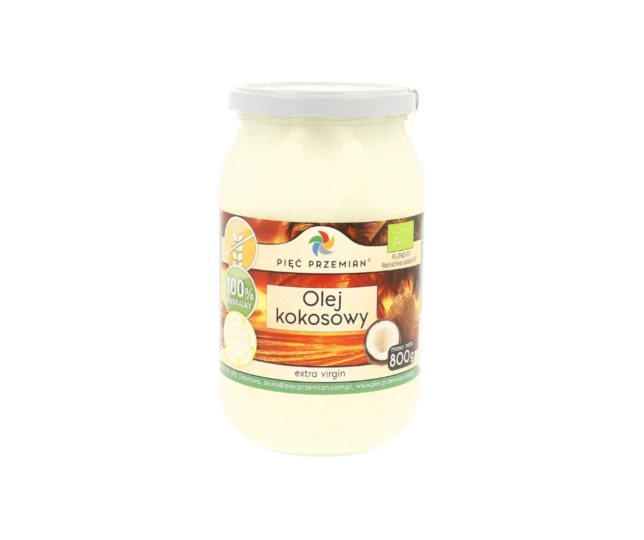 Olej kokosowy BIO extra virgin 800 g- Pięć przemian