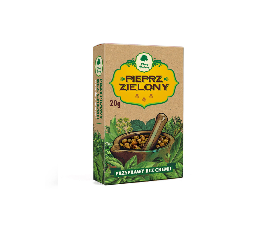 Pieprz zielony ziarnisty, 20 g - Dary Natury