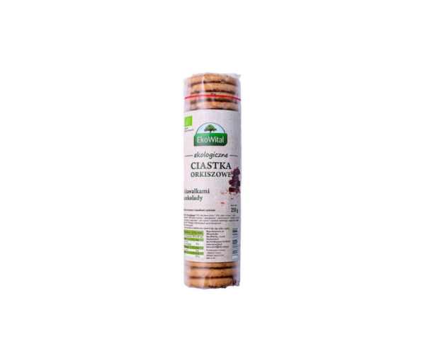 Ciastka orkiszowe wegańskie z kawałkami czekolady bio 250 g - Eko Wital