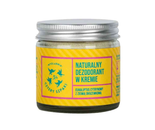 Naturalny Dezodorant w Kremie Eukaliptus Cytrynowy z Ziemią Okrzemkową 60ml- Cztery Szpaki