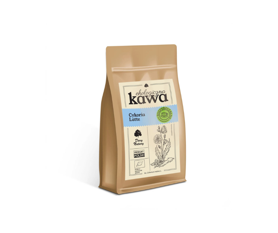 Kawa zbożowa z Cykorią Latte rozpuszczalna eko 150g - Dary Natury
