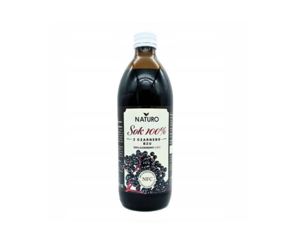 Sok z Czarnego Bzu 100% NFC Naturalny Ekologiczny Zdrowy 500ml- Naturo