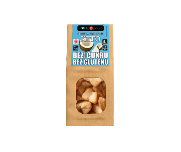 Ciastka kokosowe keto bez cukru bez glutenu 150 g- Pure&good