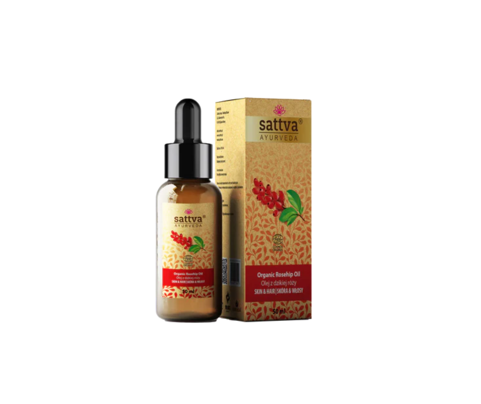 Organiczny olej z dzikiej róży do ciała i włosów 50 ml - Sattva