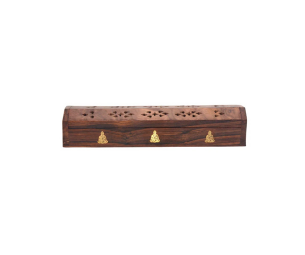 Drewniane pudełko na kadzidła z wizerunkiem Buddy- Sattva