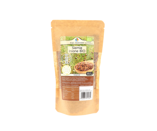 Siemię lniane brązowe BIO 350 g- Pięć Przemian