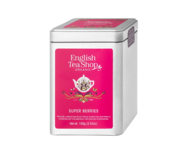Herbatka z hibiskusem, rooibosem, liśćmi słodkiej jeżyny herbata sypana puszka 100g -English Tea Shop