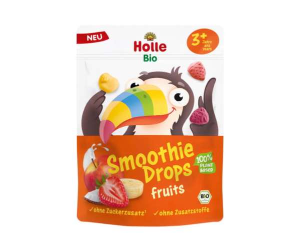 Liofilizowane Chrupki Owocowe z mlekiem kokosowym Smoothie Drops Mix 15 g- Holle Bio