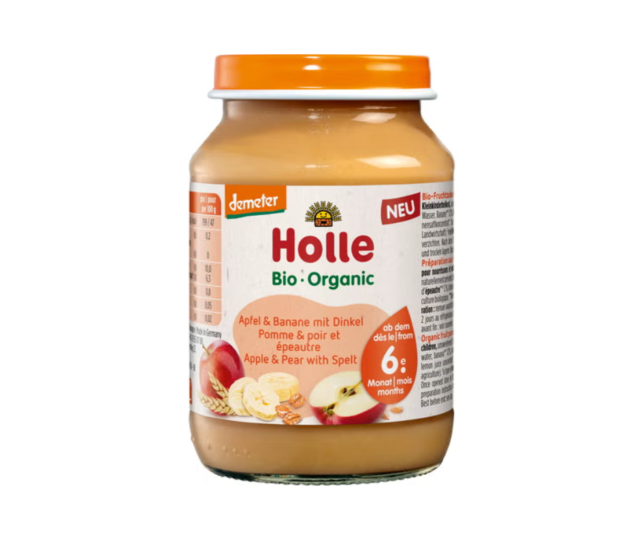 Deserek jabłko i banan z orkiszem, od 6 msc. 190 g - Holle