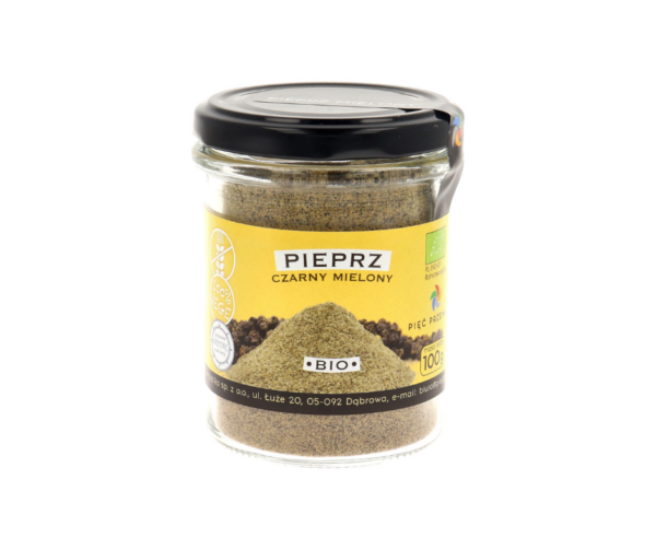 Pieprz czarny mielony BIO 100 g- Pięć Przemian
