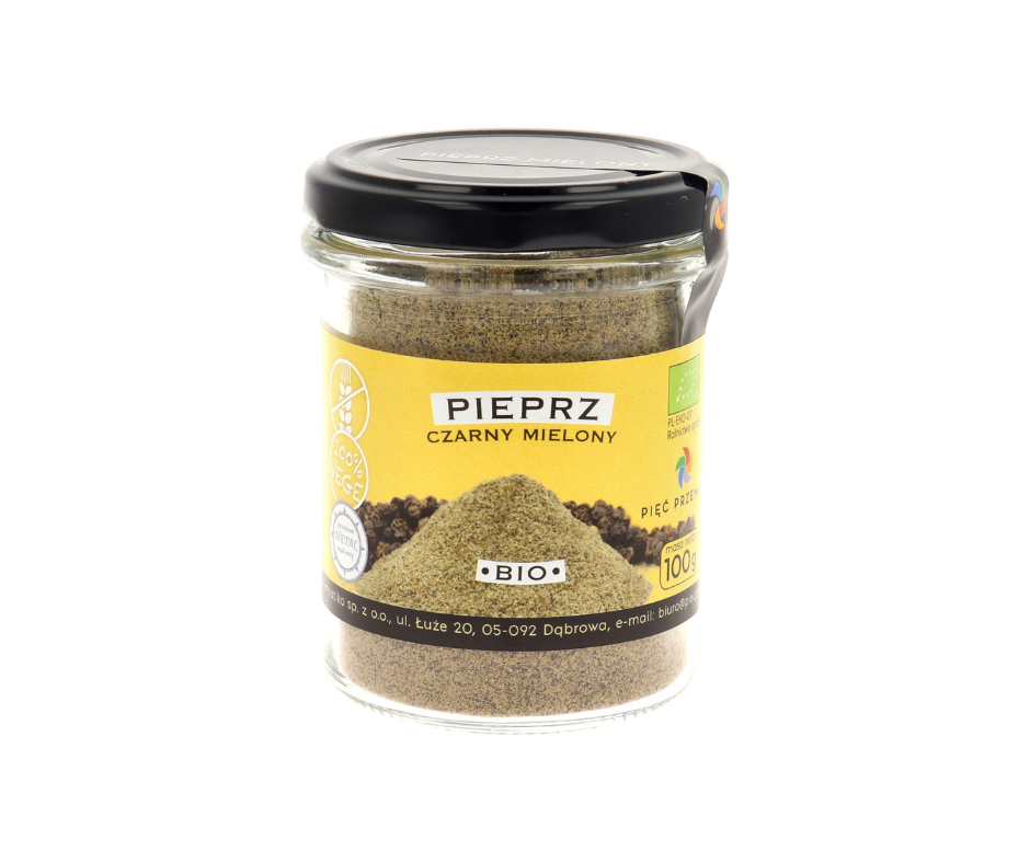 Pieprz czarny mielony BIO 100 g- Pięć Przemian