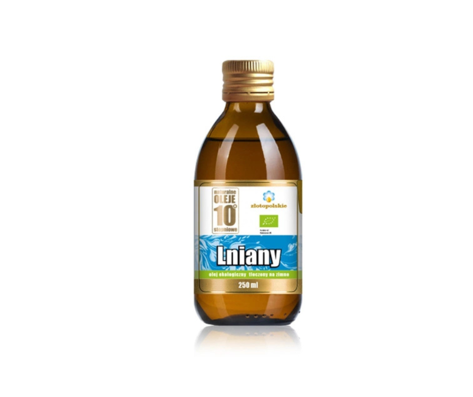 Olej lniany tłoczony na zimno 250 ml - Złoto Polskie (EKO)