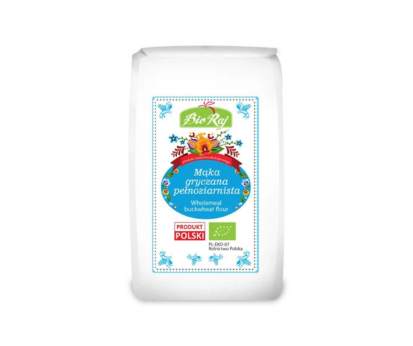 Mąka gryczana pełnoziarnista polska 600 g - Bio Raj (EKO)