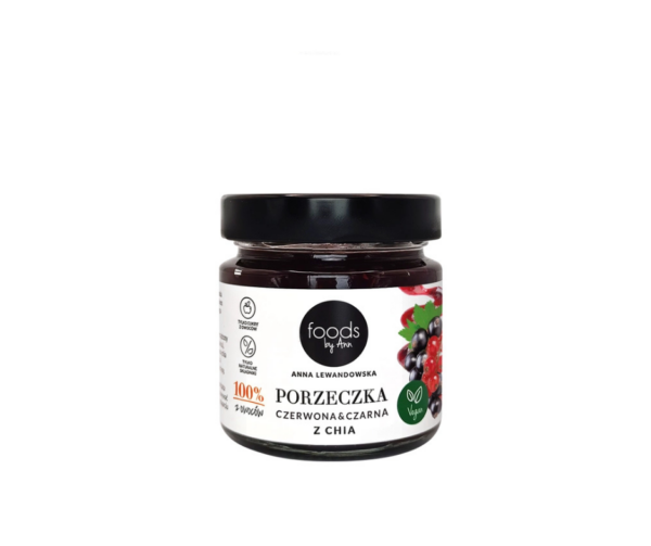 Dżem 100% czerwona & czarna porzeczka z chia, 200 g - Foods by Ann