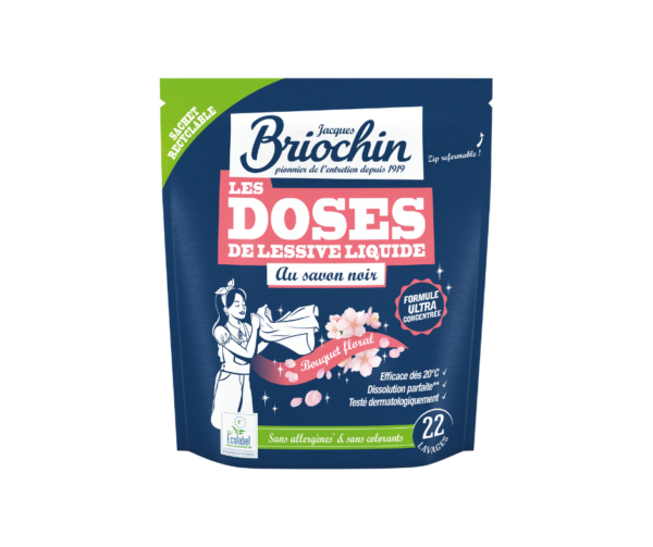 Kapsułki do prania na bazie szarego mydła, o zapachu kwiatów, 22 szt. -Briochin