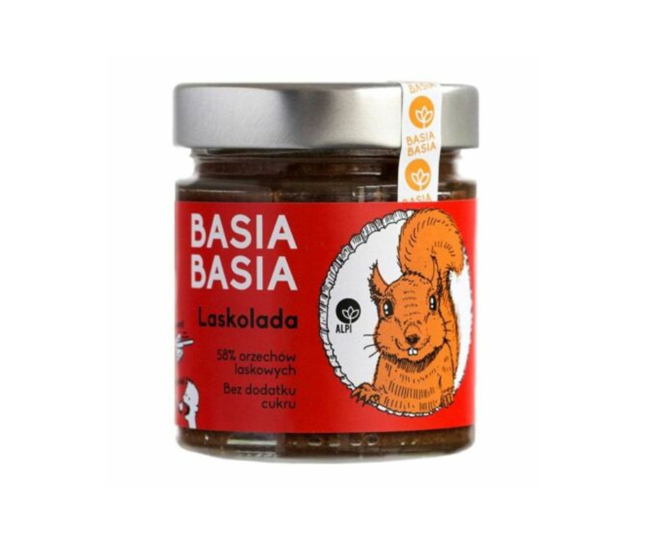 Krem z Orzechów Laskolada bez Dodatku Cukru 210 g - Basia Basia