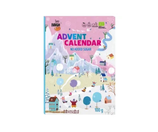 Kalendarz adwentowy czekoladki kokosowe bez dodatku cukru bezglutenowe 100 g - Super Fudgio
