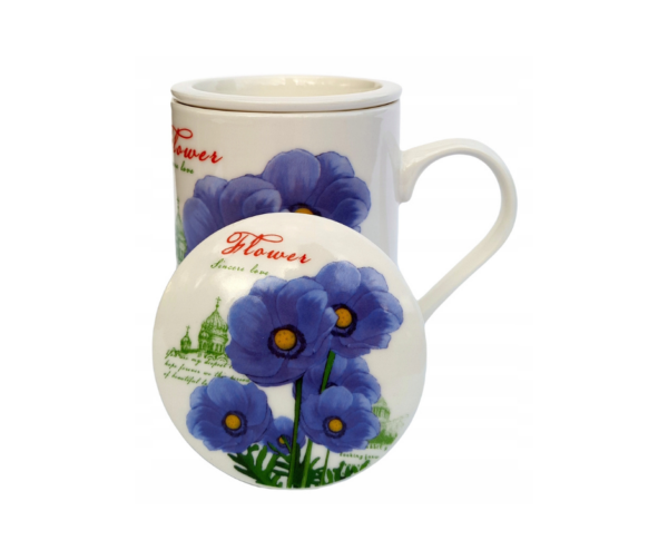 Kubek z zaparzaczem ceramicznym i pokrywką 320 ml 16221