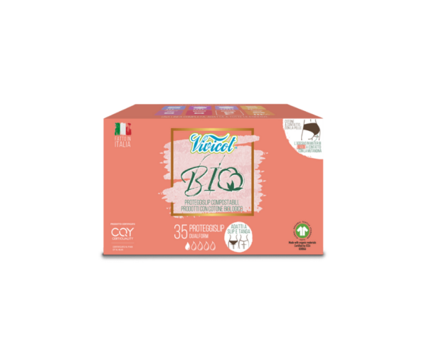 Wkładki higieniczne, z organicznej bawełny, niebielone chlorem, KOMPOSTOWALNE, 35 sztuk- Vivicot BIO