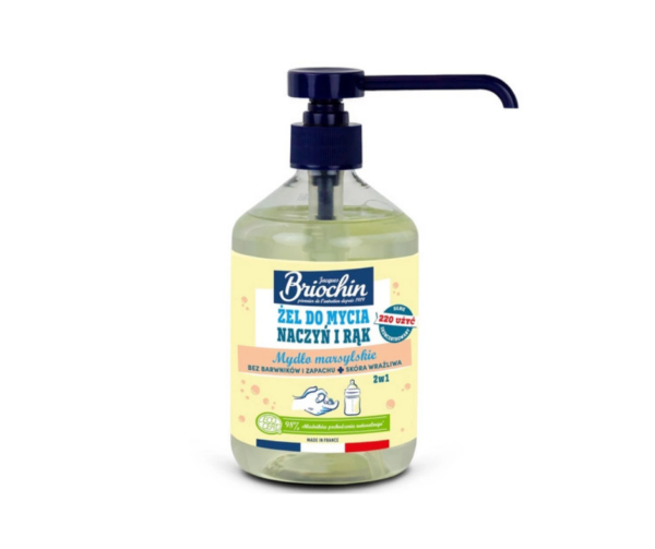 Żel do mycia naczyń i rąk na bazie mydła marsylskiego 500 ml - Briochin