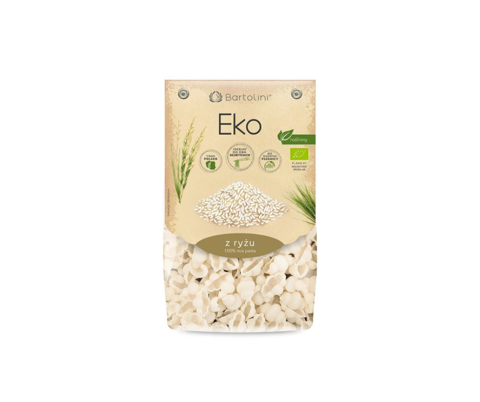 Makaron muszelki ryżowy 250 g - Bartolini (EKO)