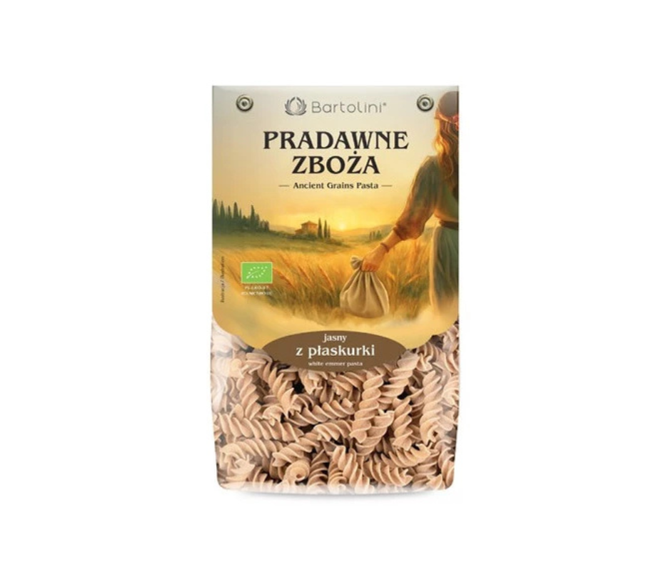 Makaron z płaskurki jasny, Pradawne zboża, świderek, EKO, 250g- Bartolini
