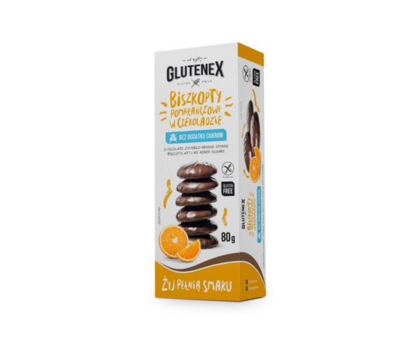 Biszkopty pomarańczowe w czekoladzie bezglutenowe 80 g - Glutenex