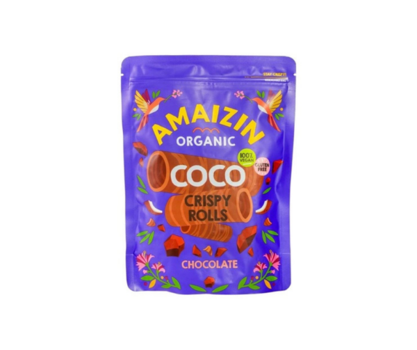 Rollsy chrupiące rurki kokosowo czekoladowe bezglutenowe 140 g - Amaizin (eko)