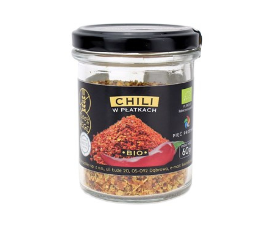 Chili płatki bezglutenowe bio 60 g- Pięć Przemian