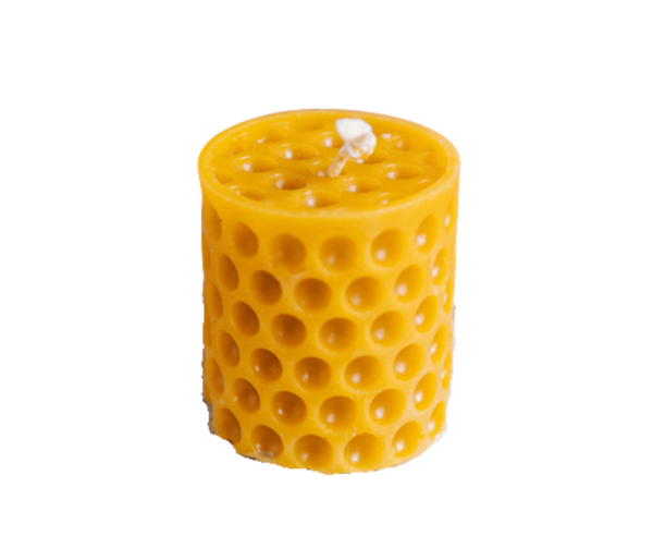 Świeca z wosku pszczelego - walec z dziurkami -Miody Suszka