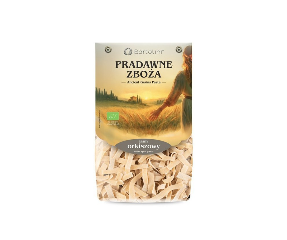 Makaron orkiszowy, Pradawne zboża, wstążka, EKO, 250g, - Bartolini
