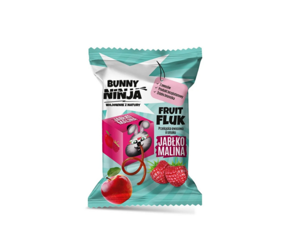 Przekąska owocowa fruit fluk jablko&malina bez cukru bez glutenu 15 g- Bunny Ninja