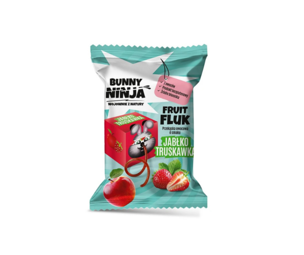 Przekąska owocowa fruit fluk jablko&truskawka bez cukru bez glutenu 15 g- Bunny Ninja