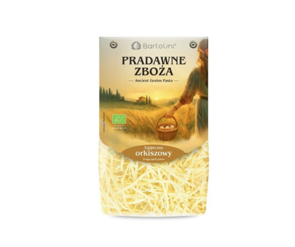 Makaron orkiszowy 3 jajeczny krjanka średnia Pradawne zboża, 250g- Bartolini