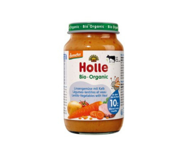 Warzywa z cielęciną bez dodatku cukrów od 10 msc. demeter bio 220g- Holle