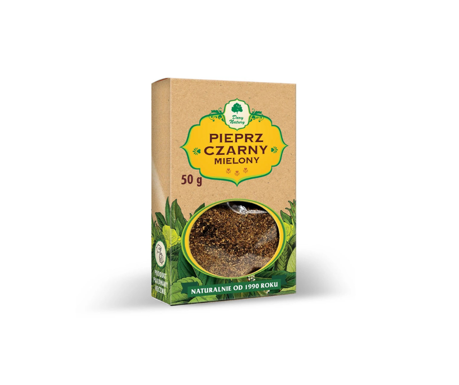Pieprz czarny mielony 50 g- Dary Natury