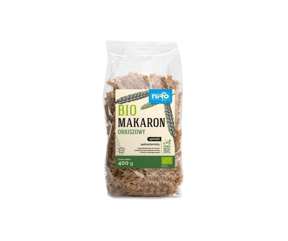 Makaron orkiszowy pełnoziarnisty spirelli 400 g BIO- Niro