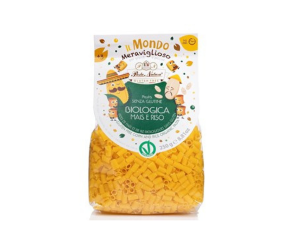 Makaron dla dzieci (kukurydziano-ryżowy) rurka mini bezglutenowy bio 250 g- Pasta Natura