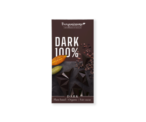 Tabliczka gorzka 100% bez dodatku cukrów bezglutenowa bio 60g- Benjamissimo