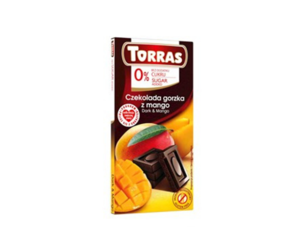 Czekolada gorzka z mango bez dodatku cukrów bezglutenowa 75 g- Torras