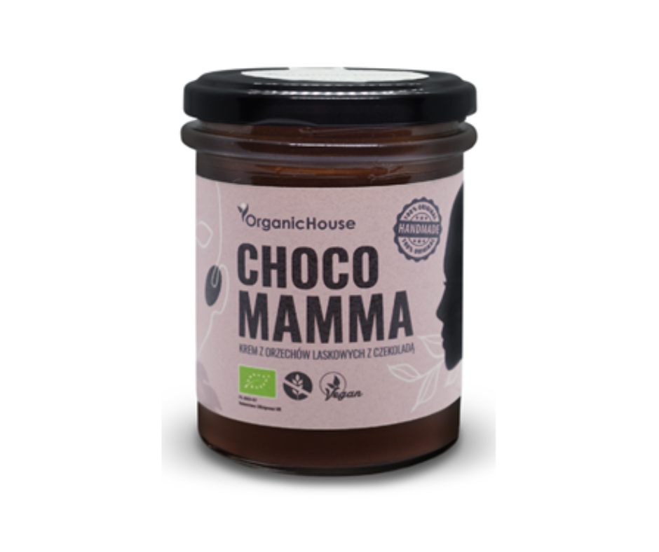 Krem z orzechów laskowych z czekoladą bezglutenowy bio 180 g- Organichouse (chocomamma)