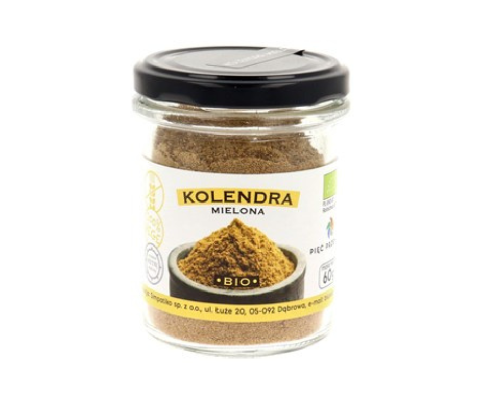 Kolendra mielona bezglutenowa bio 60- Pięć Przemian