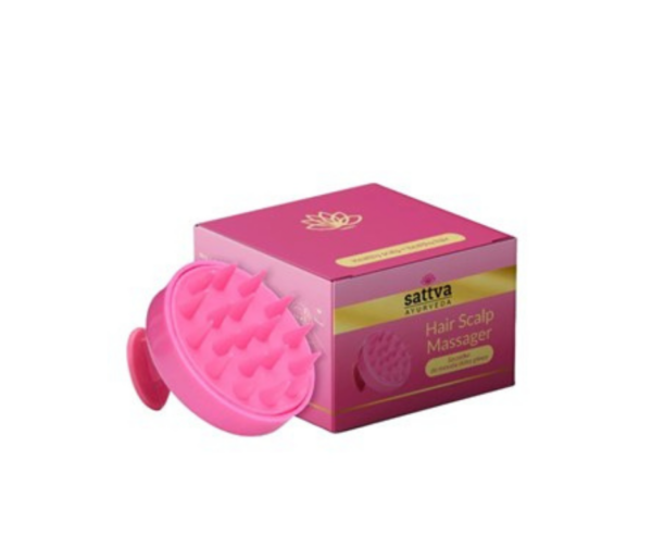 Szczotka do masażu skóry głowy różowa -Sattva