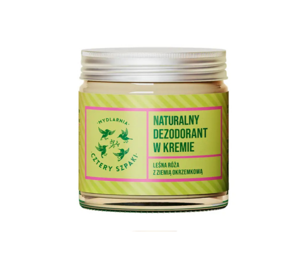 Naturalny dezodorant w kremie leśna róża z ziemią okrzemkową 60 ml- Cztery Szpaki